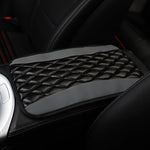 Car armrest cushion center control cushion Car interior accessories PU leather embroidered three-dimensional lattice cushion