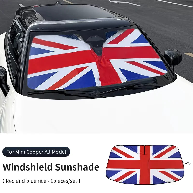 Car Front Windshield Sunshade UV Blocking Cover | For Mini Cooper F56 F60 R56 R60 J01 close-up view