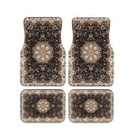 Red Bohemian Paisley Print Car Floor Mats 4Pcs Universal Anti-Slip Auto Carpet Inte additional angle