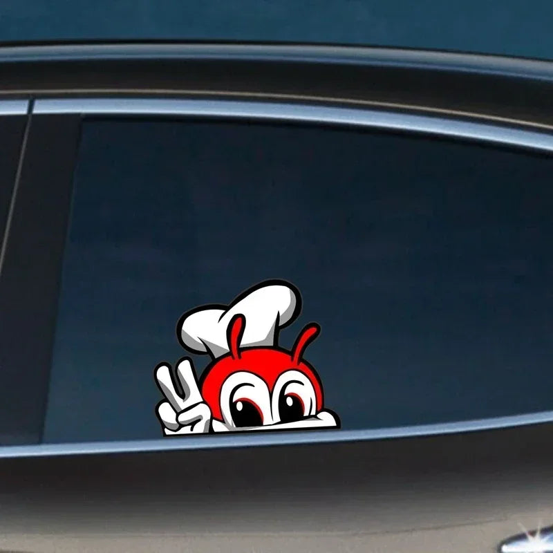 Cute JOLLIBEE Peeking Anime Car Sticker PVC Decal for Automobiles Motorcycles Exterio alternate view