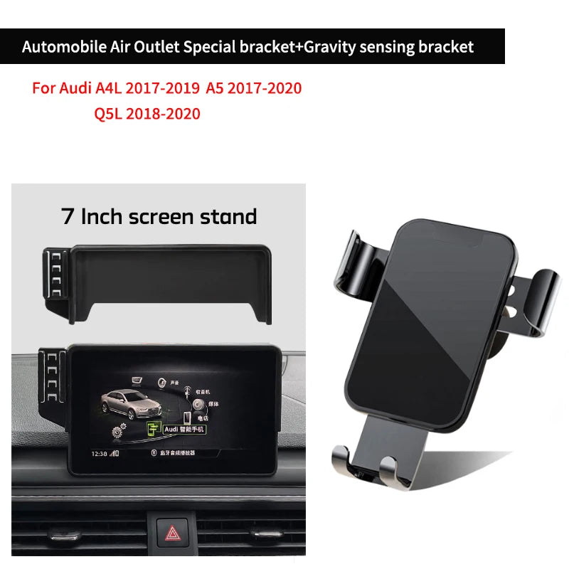 Car Phone Holder For Audi A4L A5 Q5L RS4 RS5 S4 S5 7/8.3/10.1 inch Screen Navigation Bracket Smartphone Mobile phone Holder