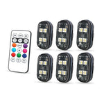 2/4pcs Wireless LED Strobe Lights Car Decor Atmosphere Light, 8 Colors Rechargeable additional angle