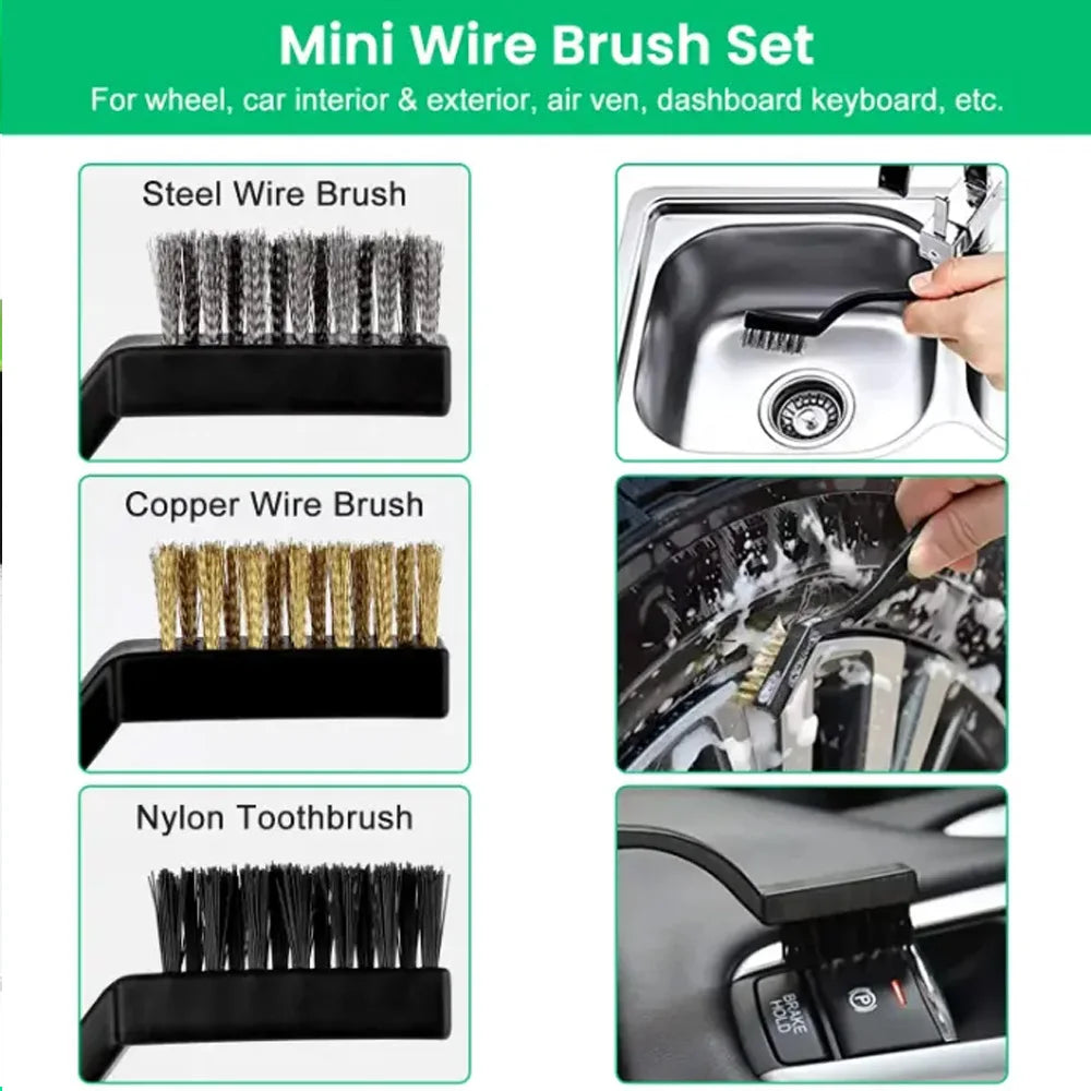 Detailing Brush Set Power Scrubber Drill Brushes Car Polish Pads Car Cleaning Brush Fo close-up view