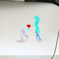 Kneel on One Knee Marriage Proposal Car Sticker | Romantic Couple Vinyl Decal