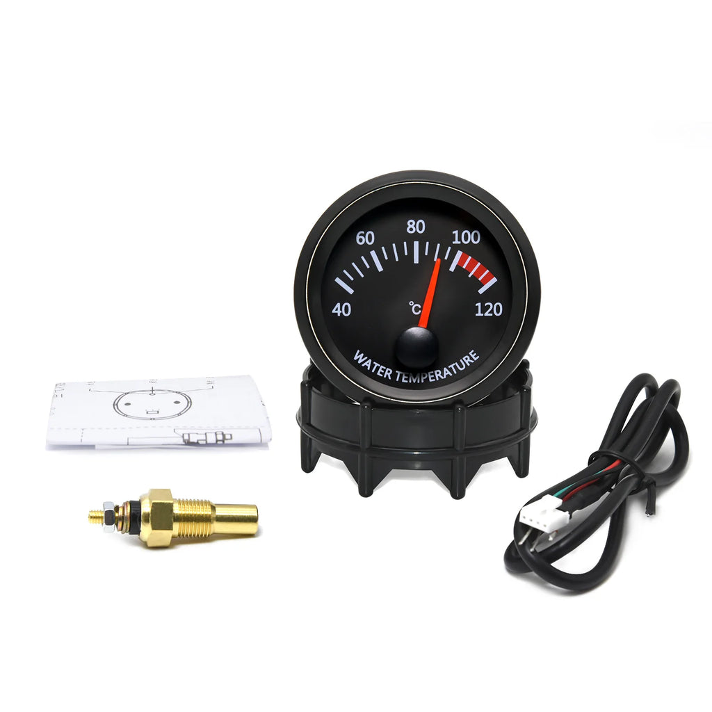 2'' 52MM Car Gauge 12V Water Temp Oil Temp Gauge Oil Press PSI BAR Volt Gauge Air Fuel Ratio Boost Vacuum Meter Black Face Gauge