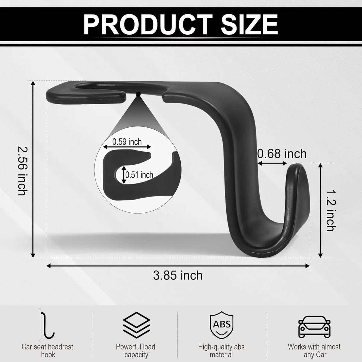 Car Headrest Hook Hanger for Seat Back Organizer