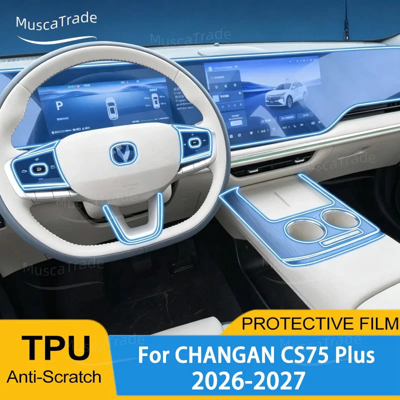 Anti-scratch Car Interior Center Console Media Dashboard Navigation TPU Protector Film For CHANGAN C