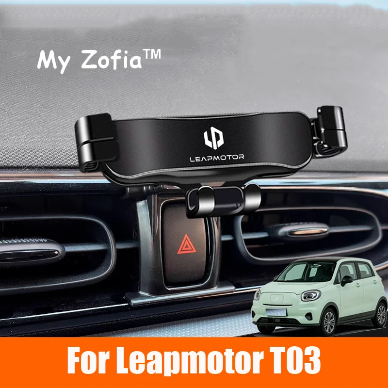 Adjustable Car Phone Mount Holder For Leapmotor T03 2023 2024 2025 Gravity Navigation Bracket Rotata