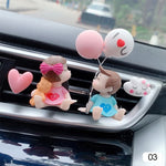 Lovely Couple Car Air Vent Freshener Essential Oil Perfume Clip Scent Aromas Diffuser Decor Fragrance Auto Interior Accessories