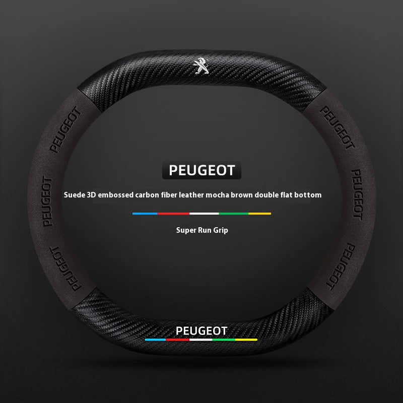 Car Steering Wheel Cover For Peugeot 106 107 108 206 207 208 301 307 308 406 407 408 5 close-up view