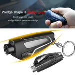 Car Emergency Hammer Keychain Window Breaker Seat Belt Cutter close-up view