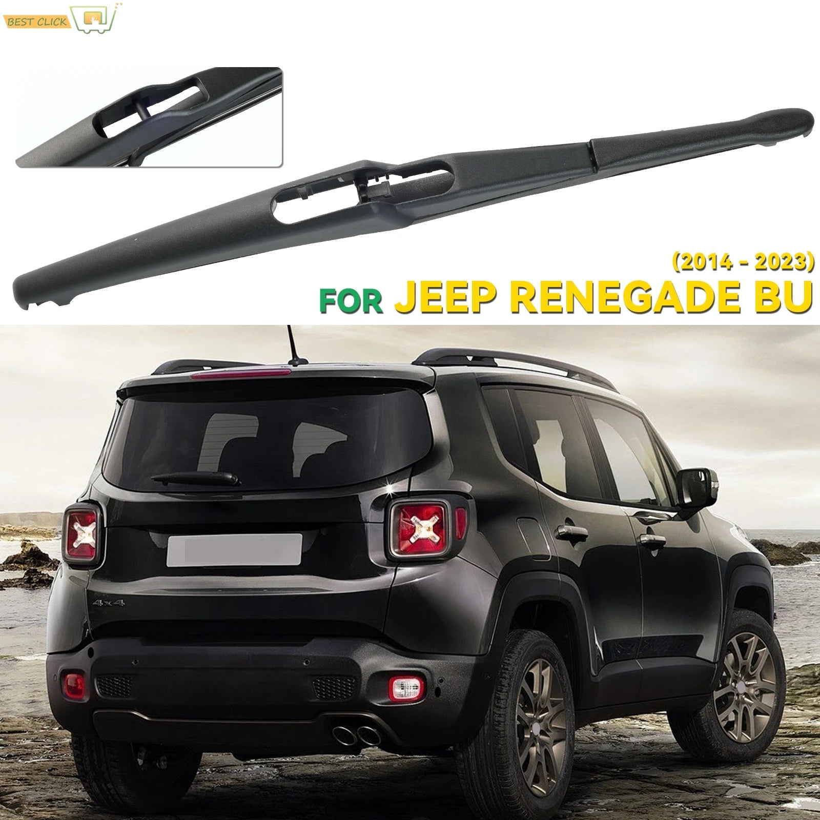 10" Car Rear Wiper Blade For Jeep Renegade 2015 2016 2017 2018 2019 2020 2021 2022 2023 68256590AA Rain Brush Tailgate Window