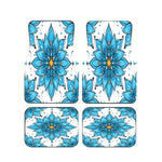 Red Bohemian Paisley Print Car Floor Mats 4Pcs Universal Anti-Slip Auto Carpet Interior detail view