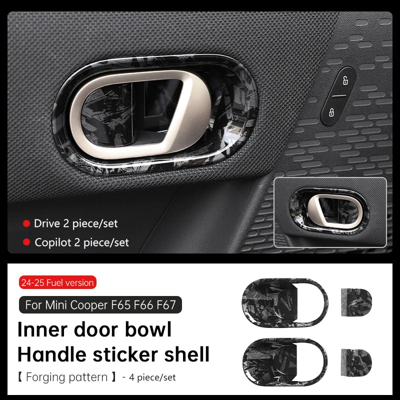Mini Cooper F65 F66 F67 2024-2025 Inner Door Handle Bowl Cover | ABS Trim Decoration She detail view
