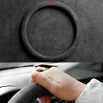 Ultra-Thin Suede Steering Wheel Cover Non-Slip D-Shaped round Breathable Car Wheel additional angle