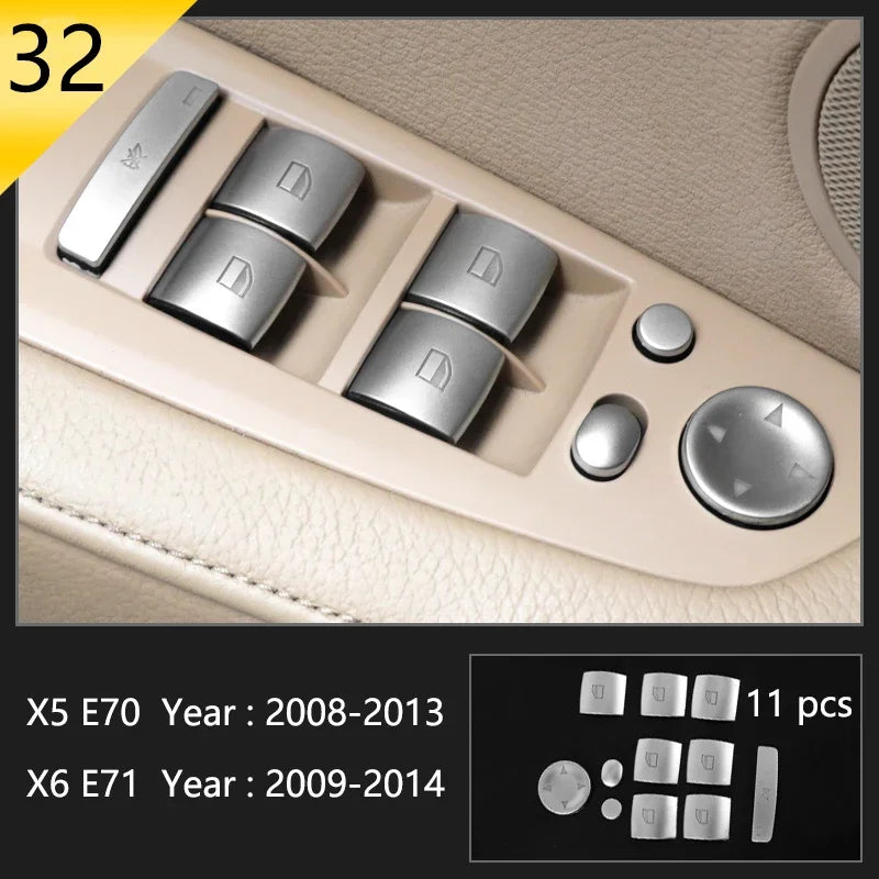 Car Styling For BMW X5 X6 E70 E71 Console Gearshift Frame Decorative Trim Strips Stainle detail view