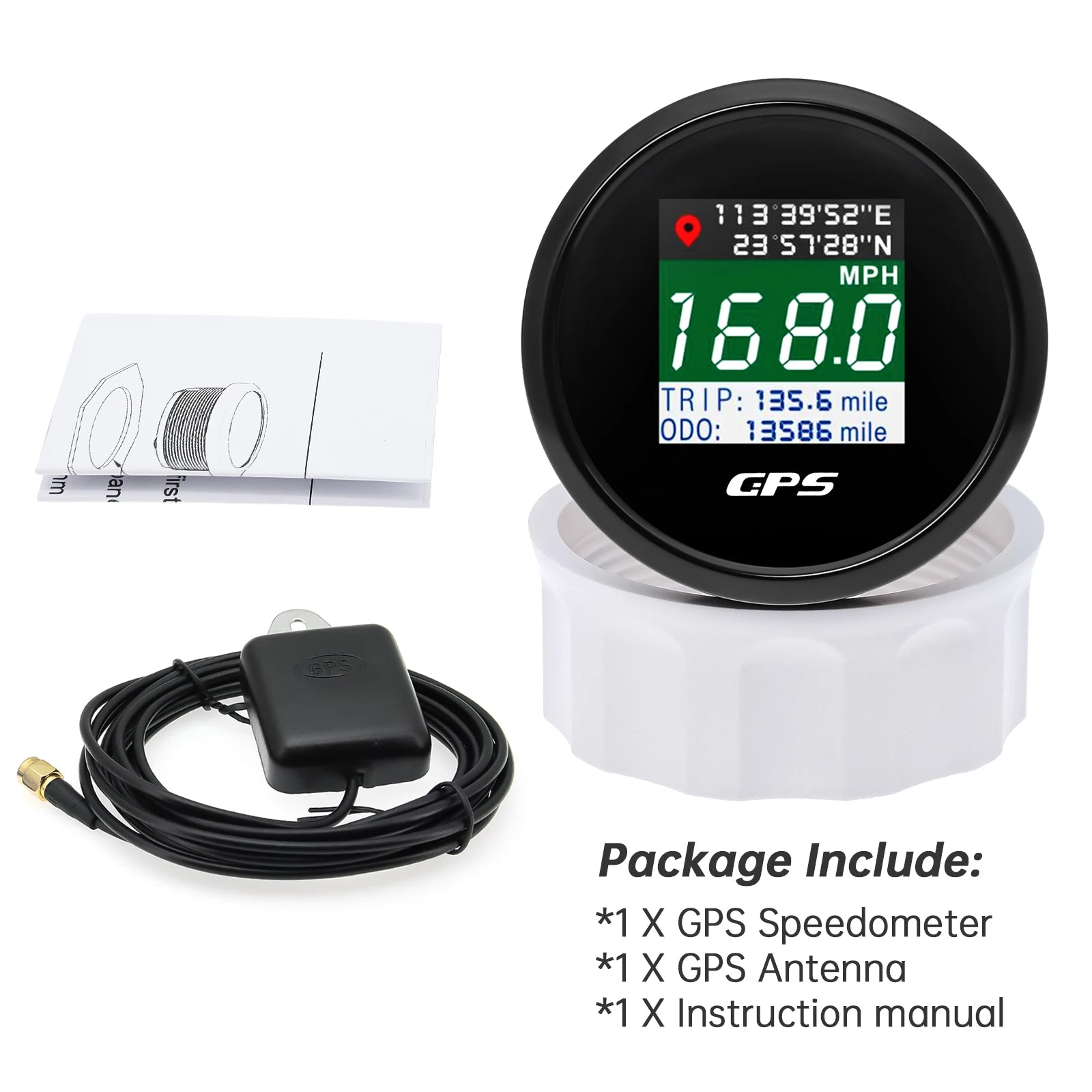AD 52mm 12V 24V Digital GPS Speedometer TFT Screen | Trip ODO Mph Knot Km/h GPS Anten lifestyle view