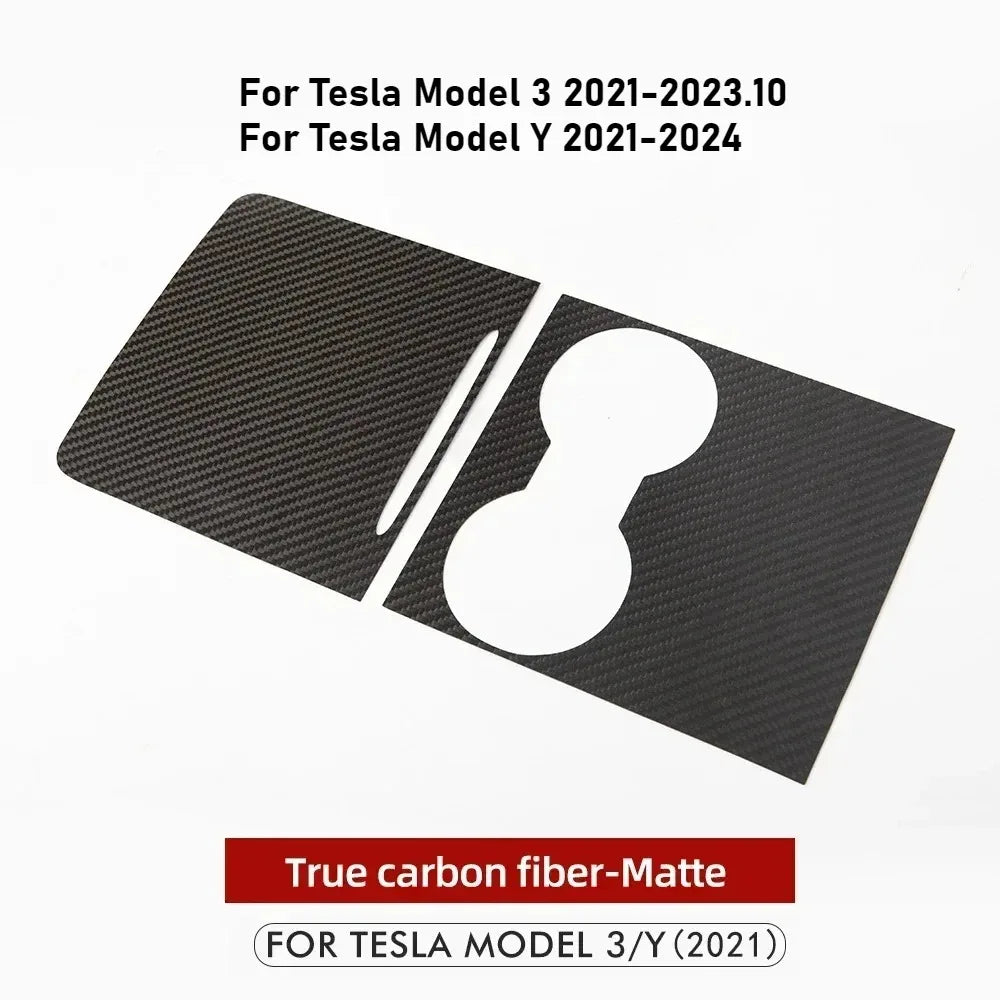 Carbon Fiber Center Console Trim for Tesla Model 3 Y | Real Carbon Fiber Decorative P alternate view