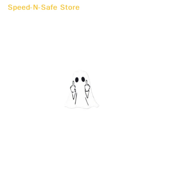 Funny Middle Finger Ghost Motorcycle Car Sticker Waterproof Weather Proof Decal for A lifestyle view