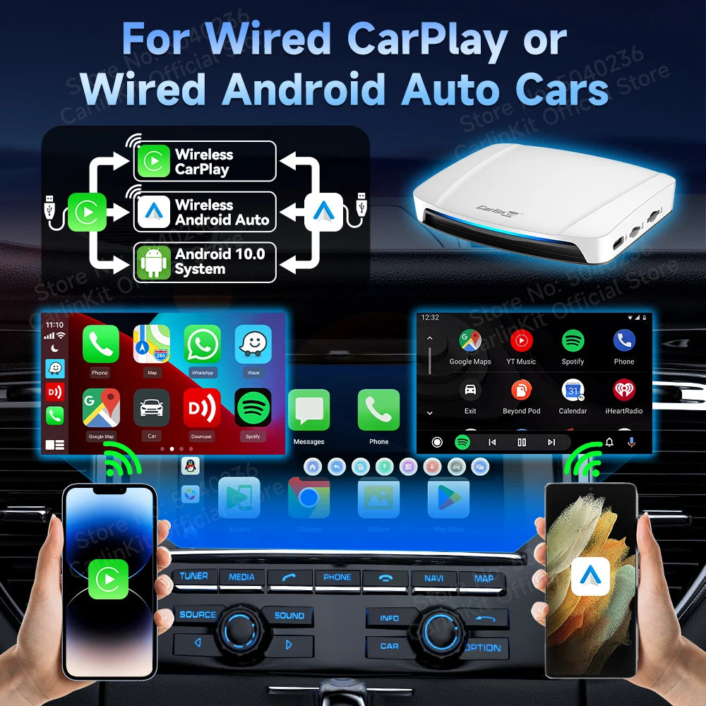 Carlinkit Pro 3 UHD Wireless CarPlay Android Auto AI Box | 128GB HDMI Video Output fo alternate view