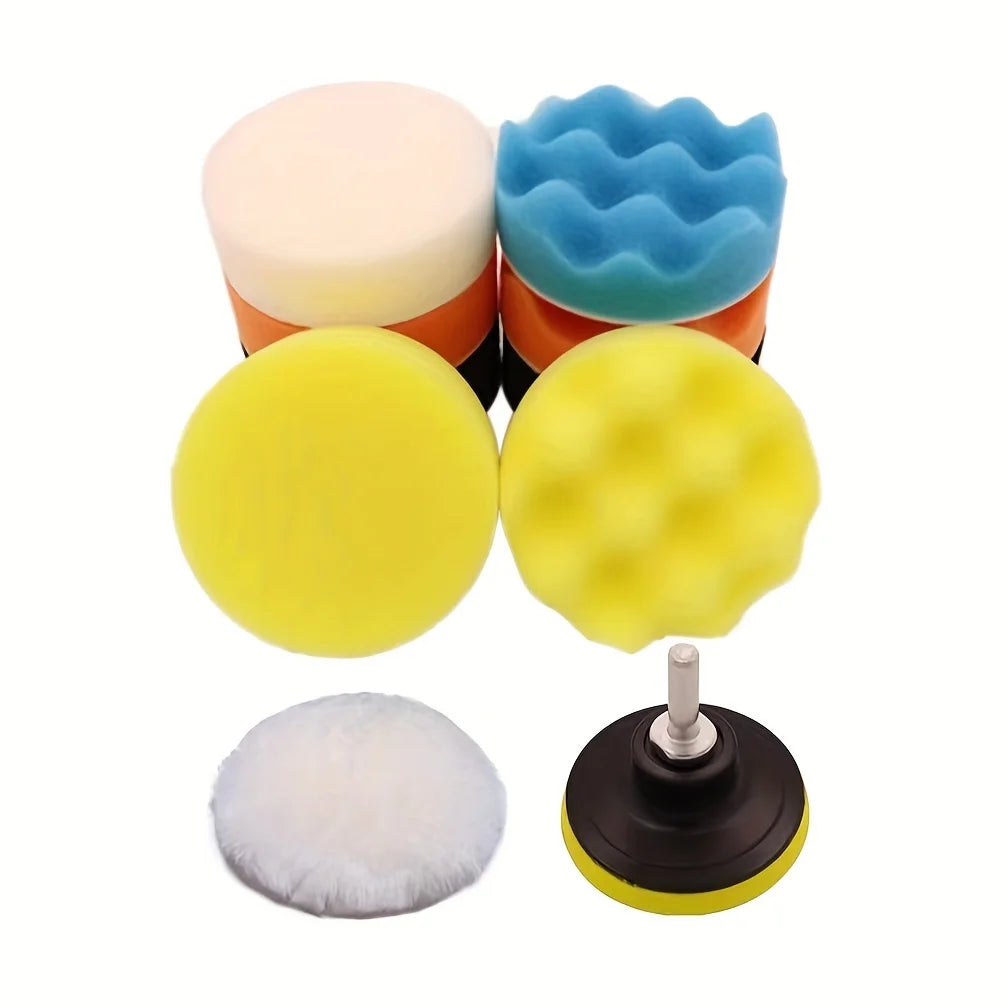 Professional Car Detailing Polishing Kit For Electric Drill | Sponge Wheels And Angle close-up view