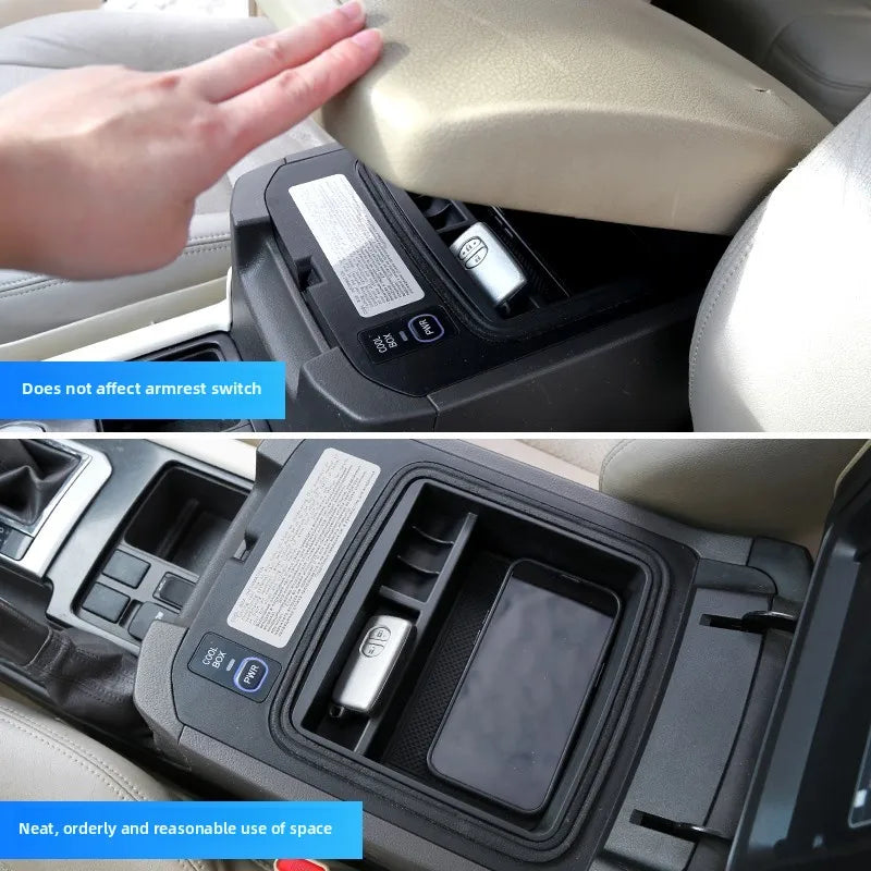 For Toyota Land Cruiser Prado LC150 FJ150 2014-2023 Car Center Console Armrest Kit Storage Box Sundries Tidying Tray Accessories
