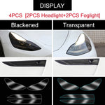 For Tesla Model 3 Y 2017-2023 TPU Blackened Headlight Taillight Foglight Protective F alternate view