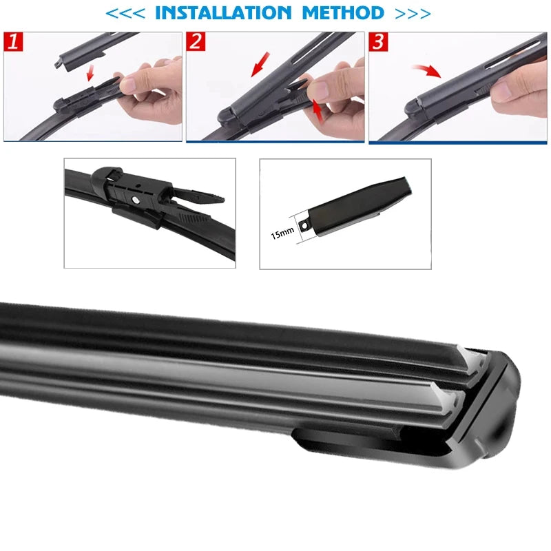 Universal Car Wiper Blades | Soft Dual Rubber Frameless Windshield Wipers detail view