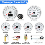 6pcs Gauge Set 160MPH 200km/h GPS Speedometer Tachometer Water Temp Fuel Voltmeter Oi alternate view