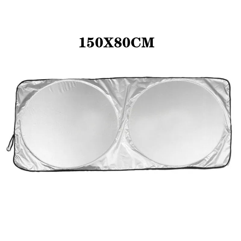 Car Windshield Sun Shade with Storage Pouch | Durable Material Car Sun Visor ,Sun Heat Protection | Car Interior Accessories