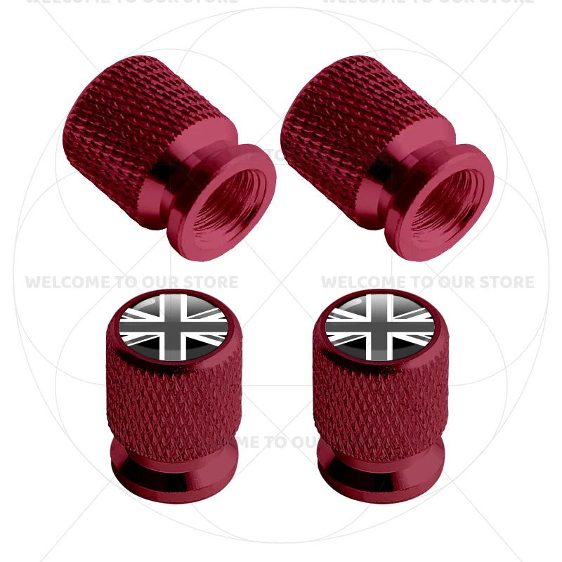 For Sweden Swedish Flag Union Jack Britain Flag Emblem 4Pcs Aluminum Motorcycle Car Ti close-up view