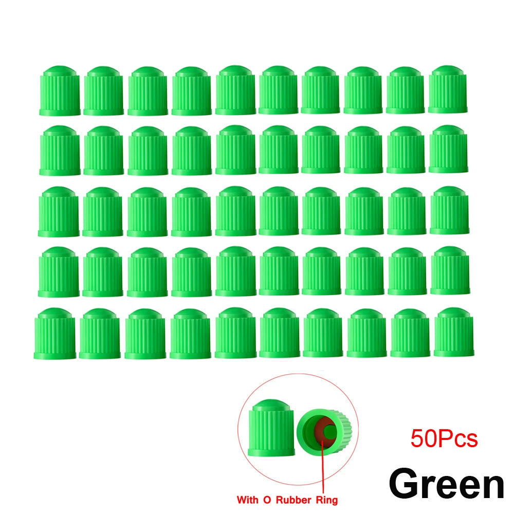 10/25/50/100Pcs Universal Plastic Tire Valve Caps for Cars, Trucks, Motorcycles, an additional angle