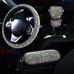 3Pcs Car Accessories Set for Women Steering Wheel Cover Gear Shift Cover Armrest Pa additional angle