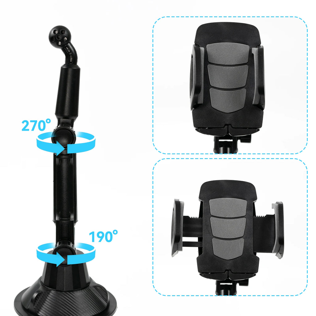 Universal 360° Car Cup Holder Phone Mount | Adjustable Long Arm Smartphone Stand detail view