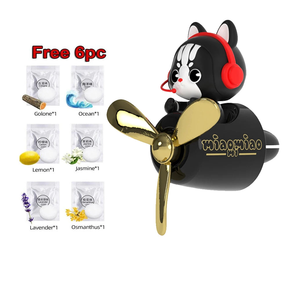 Pilot Bear Car Air Freshener Vent Clip | Cute DIY Perfume Diffuser for Car Air Outl additional angle