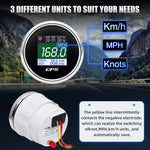 52mm GPS Speedometer Odometer | LCD Speed Gauge with GPS Antenna for Boat Car Motorcycle detail view