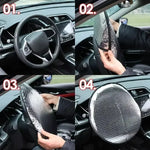 Foldable Steering Wheel Cover Sun Shade Silver close-up view