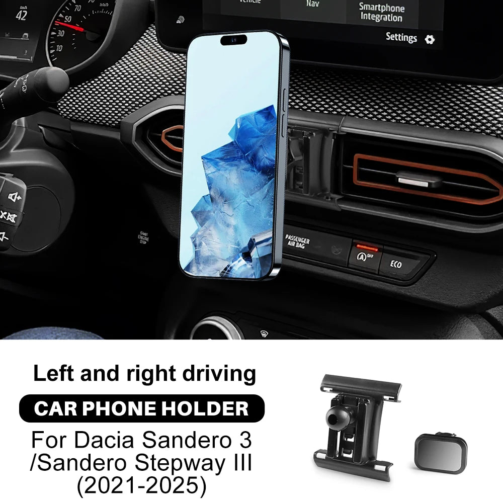 For Dacia Sandero 3/Sandero Stepway III/Dacia Jogger 2021 2022 2023 2024 2025 Gravity Magnetic Phone Holder Bracket GPS Stand