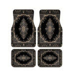 Red Bohemian Paisley Print Car Floor Mats 4Pcs Universal Anti-Slip Auto Carpet Interio close-up view