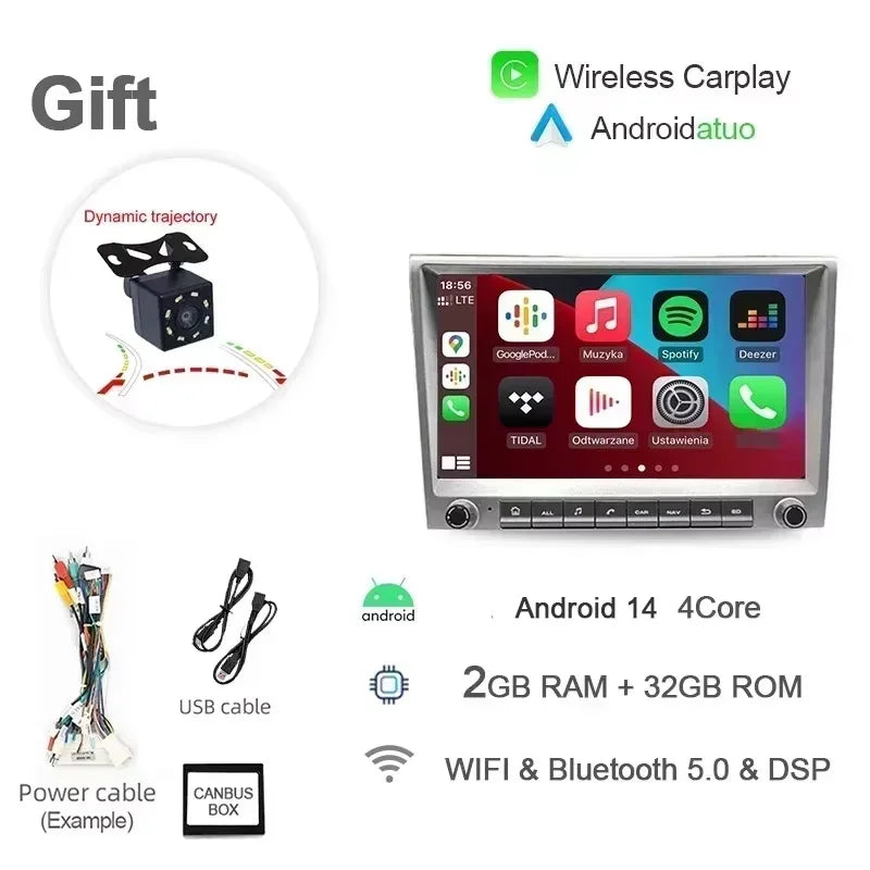 9 Inch Android 14 Car Radio GPS Navigation | For Porsche Cayman 911 987 Boxster 997 2 alternate view