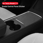 Suede Central Panel Sticker for Tesla Model 3 Y 2021-2023 Model Y Juniper / 3 Highland 2024-2026 Center Console Protector Cover