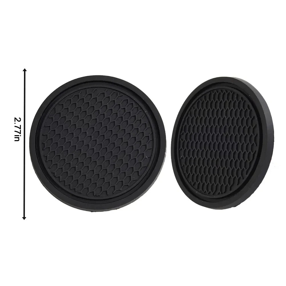 Black Car Cup Holder Insert Coasters 2 Pack additional angle