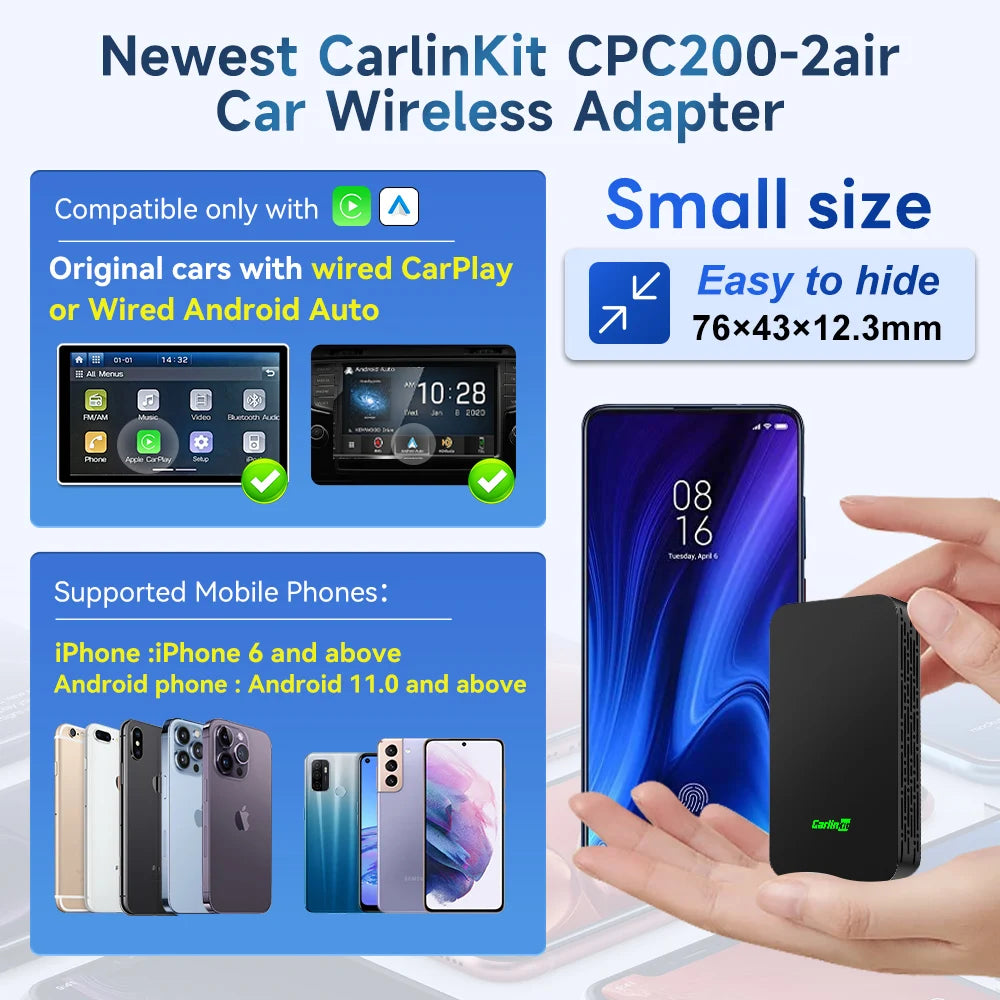 CarlinKit 2Air Wireless Adapter | Android Auto and CarPlay Dongle additional angle