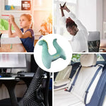 Children's H-Shape Car Travel Pillow | Memory Foam Headrest Support for Kids (Green & close-up view