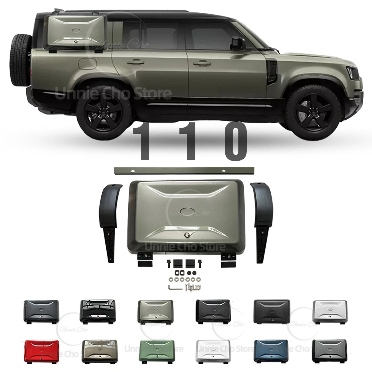 Side Toolbox Storage Box for Land Rover Defender 110 | Roof Mounted Gear Carrier with Lock