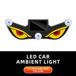 1PCS Solar Power Devil’s Eye Car Window Ambient Light With Suction Cup USB-C Rechargeable Eye Shaped Flashing Warning Lamp