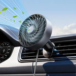 USB Car Vent Fan With Hooked Bracket: 5V/1A Portable Cooling Clip Fans For Car Air Vent Powerful 3 Speeds Quiet Brushless Motor