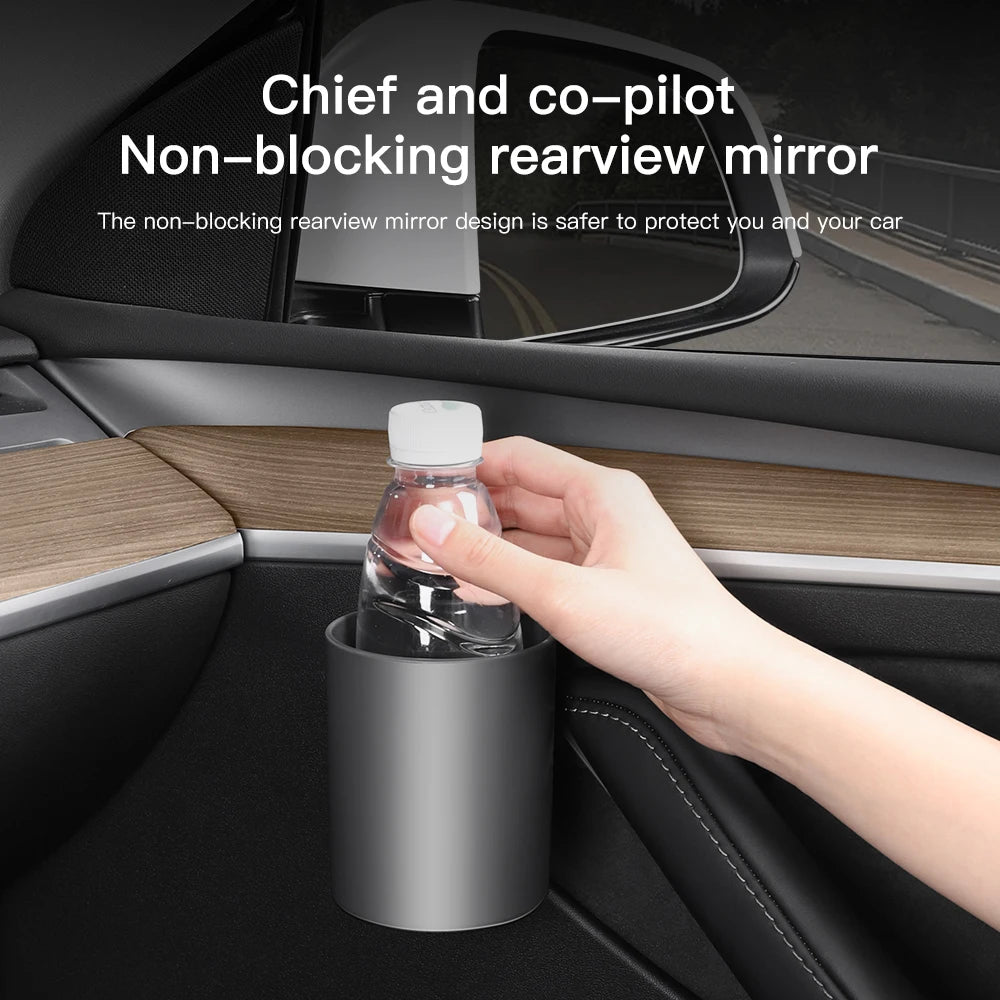 Car Door Cup Holder for Tesla Model 3 Y | 4-Piece Door Storage Rack Set additional angle