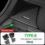 Tesla Model Y Juniper 2025-2026 Trunk Side Storage Box – TPE Rear Organizer with Flockin detail view