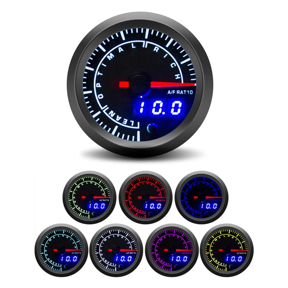 52mm 7 Color LED Tachometer Gauge Set | Boost, Water Temp, Oil Temp, Oil Pressure, Voltm detail view